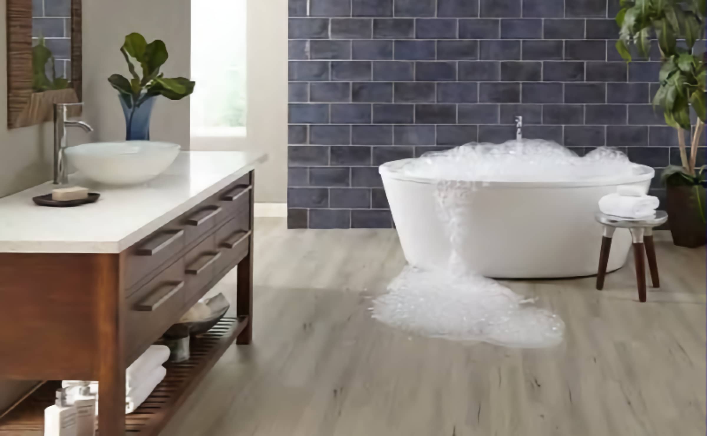 What is 'waterproof flooring?